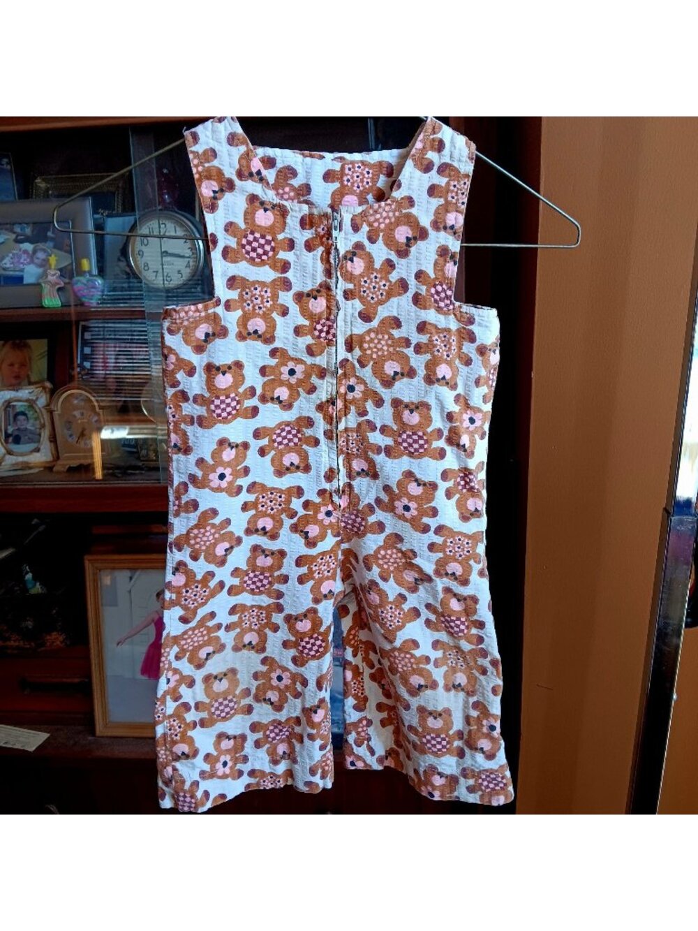 Ture Vintage 2T Kids Romper Boys Girls Teddy Bear Sleeveless 1970's Handmade